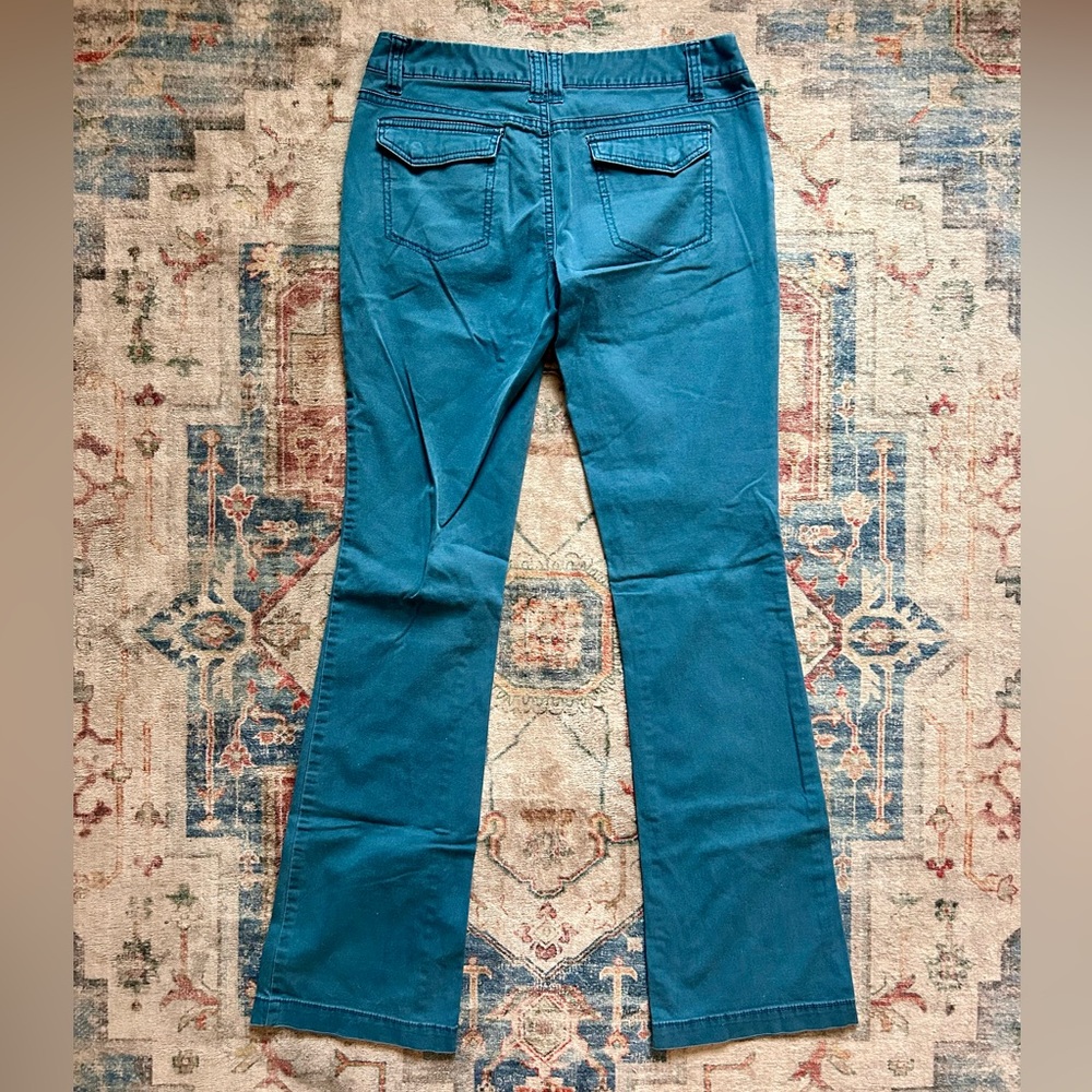Mossimo Supply Co. Teal Bootcut Pants Jeans Pockets Academia Hipster Geek Chic - Picture 8 of 11